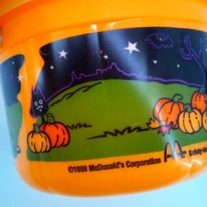 Vintage 1999 Y2K McDonald's Pumpkin Halloween Trick or Treat Bucket No Stem